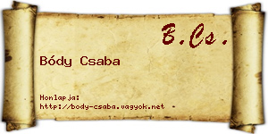 Bódy Csaba névjegykártya