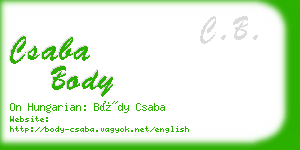 csaba body business card